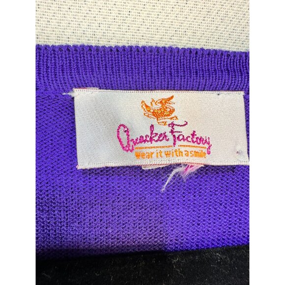 Quacker Factory Womens Embellished Cardigan Sweater Size XL/XXL Purple - Picture 2 of 9